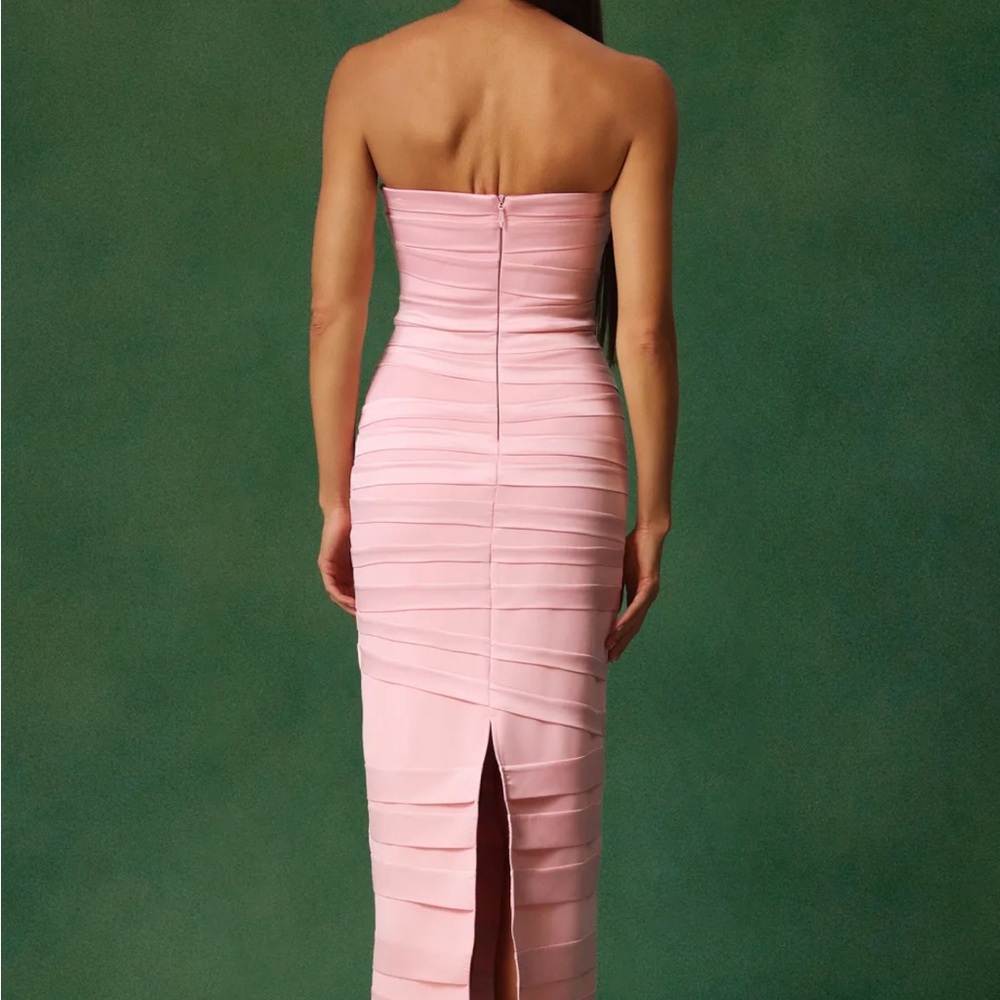 Gayu Sleeveless Bow Wrinkles Midi Dress NWT - Picture 5 of 5
